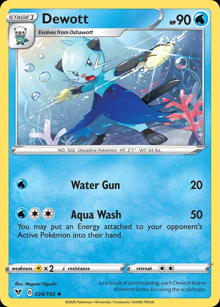 Vivid Voltage Dewott card front, 34/185