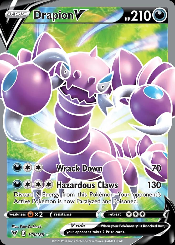 Vivid Voltage Drapion V card front, 175/185