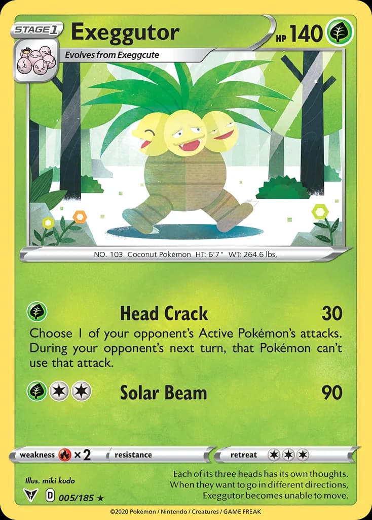 Vivid Voltage Exeggutor card front, 5/185