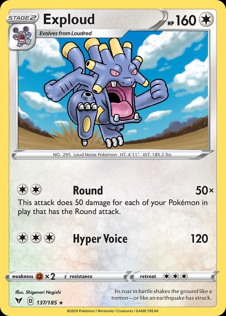 Vivid Voltage Exploud card front, 137/185