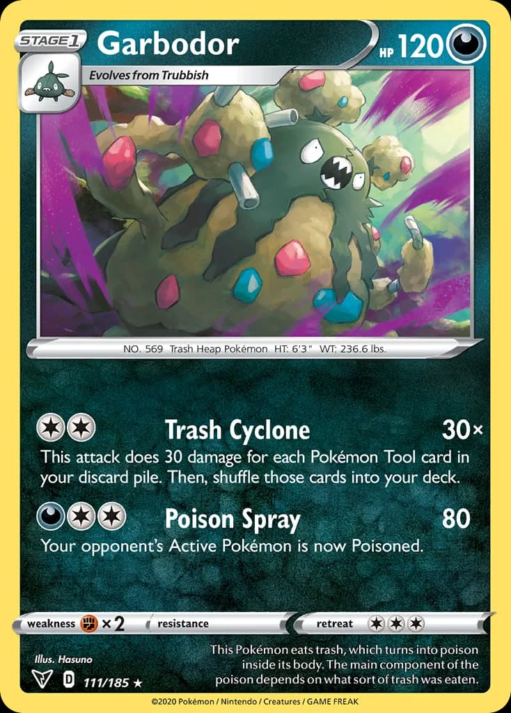 Vivid Voltage Garbodor card front, 111/185