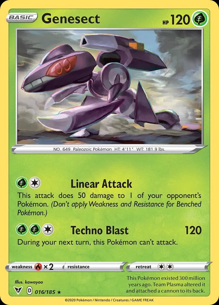 Genesect card front, Vivid Voltage 16/185
