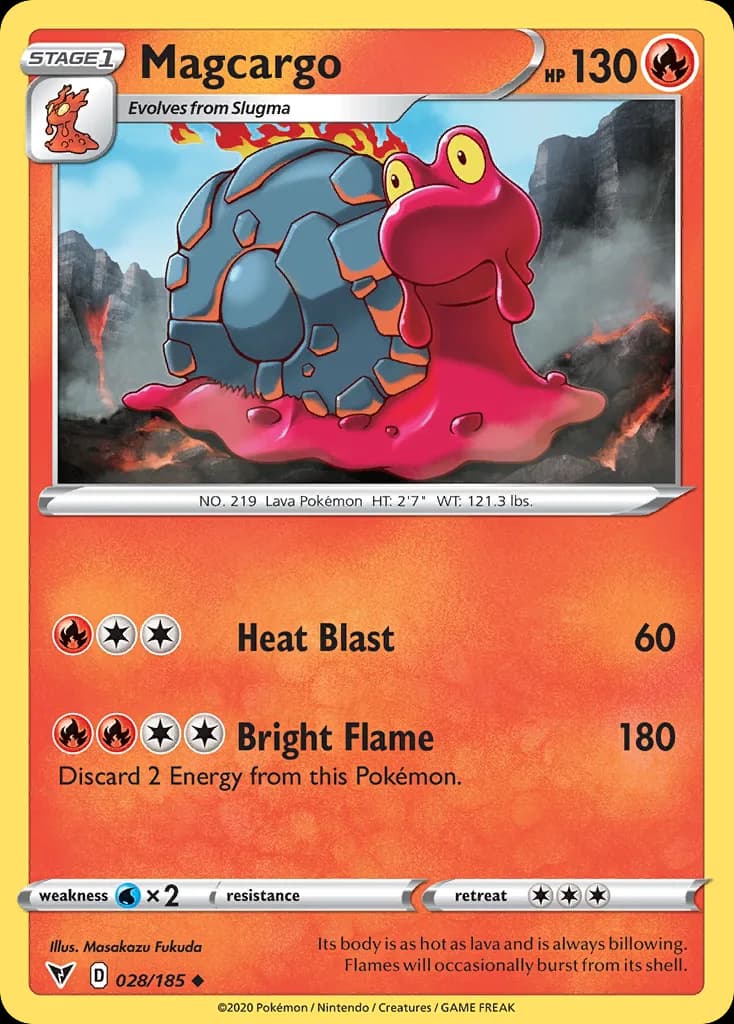 Vivid Voltage Magcargo card front, 28/185