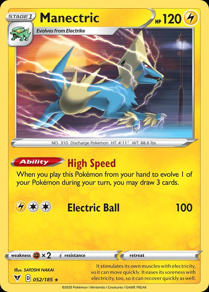Vivid Voltage Manectric card front, 52/185