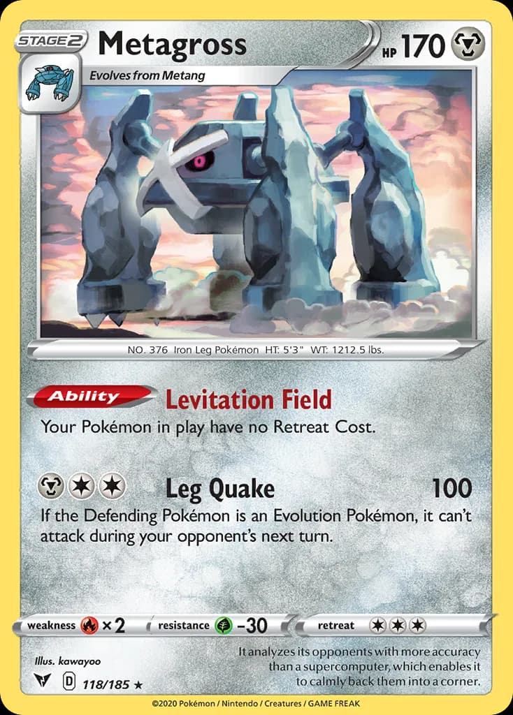 Metagross card front, Vivid Voltage 118/185