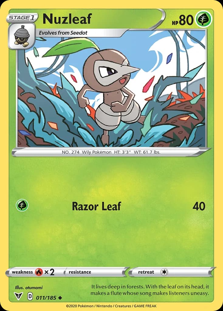 Vivid Voltage Nuzleaf card front, 11/185