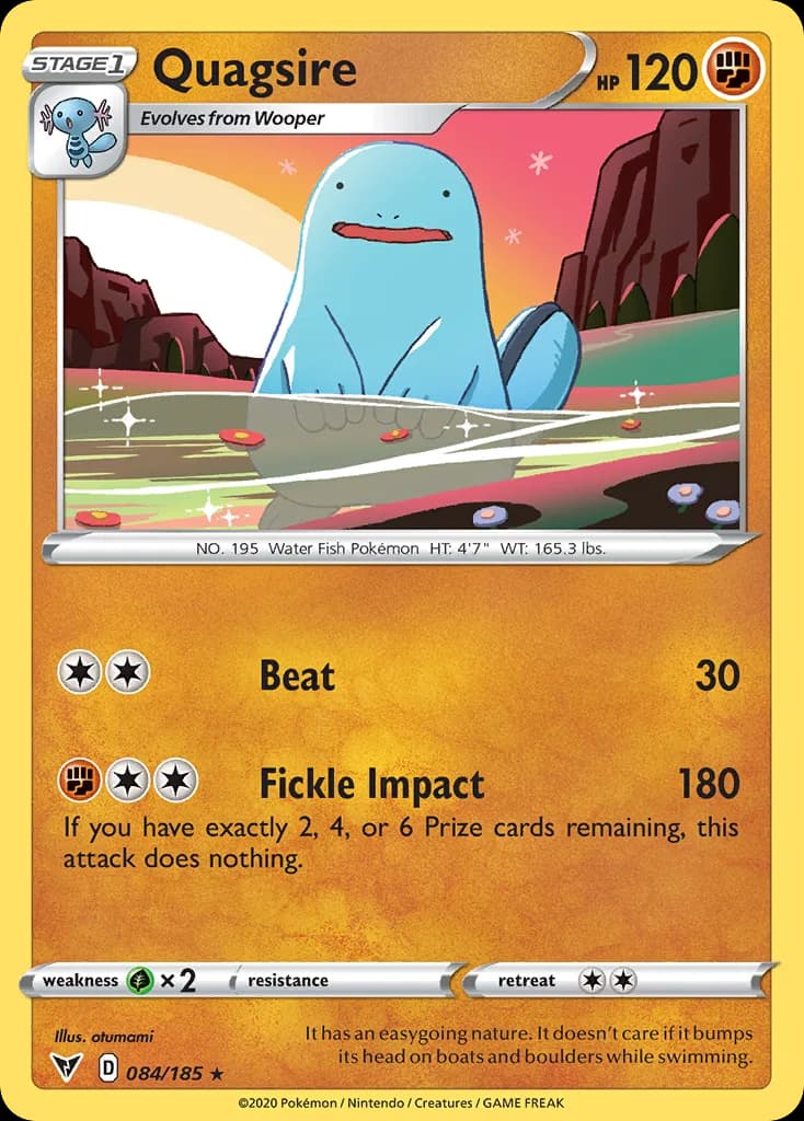 Quagsire card front, Vivid Voltage 84/185