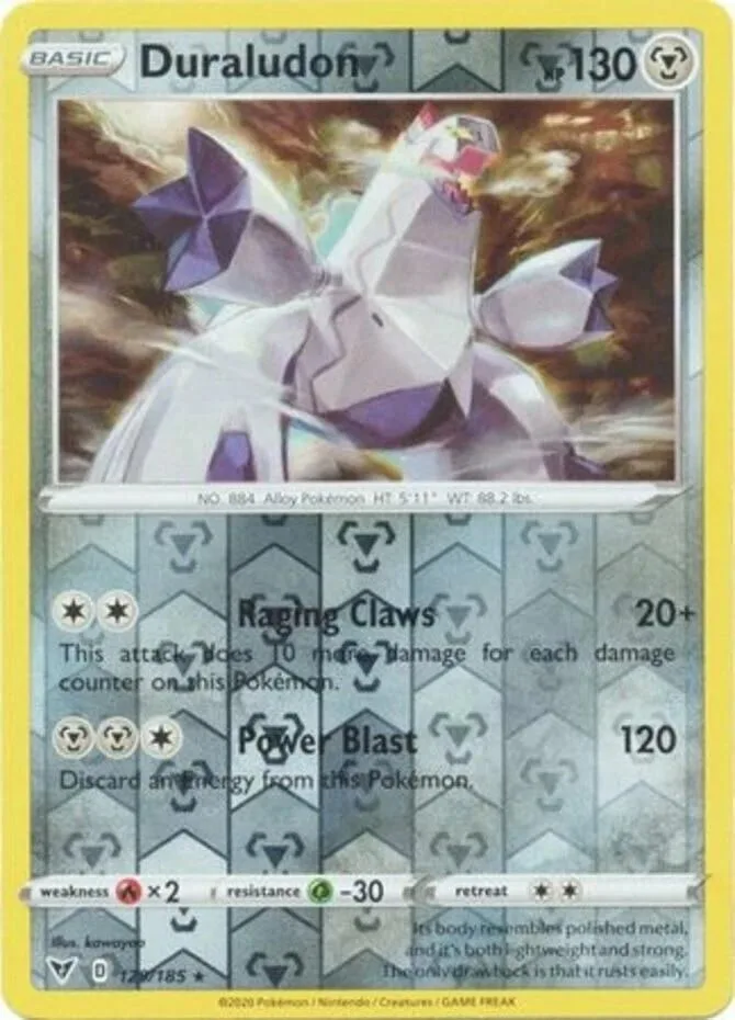 Duraludon reverse holo card front, Vivid Voltage 129/185
