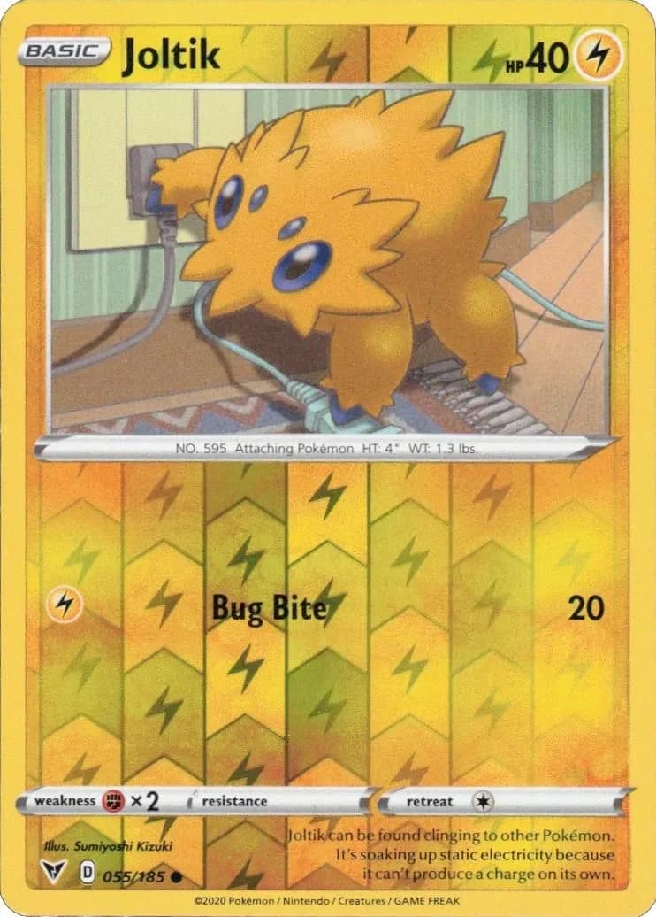 Joltik reverse holo card front, Vivid Voltage 55/185