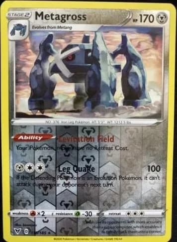 Metagross reverse holo card front, Vivid Voltage 118/185