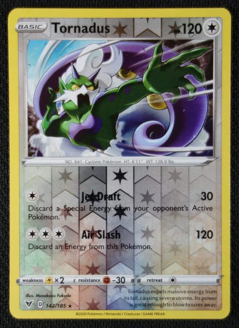 Tornadus reverse holo card front, Vivid Voltage 142/185