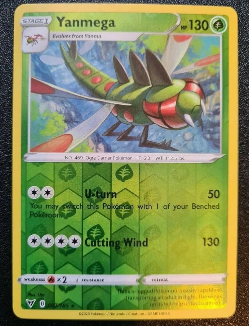 Yanmega reverse holo card front, Vivid Voltage 7/185