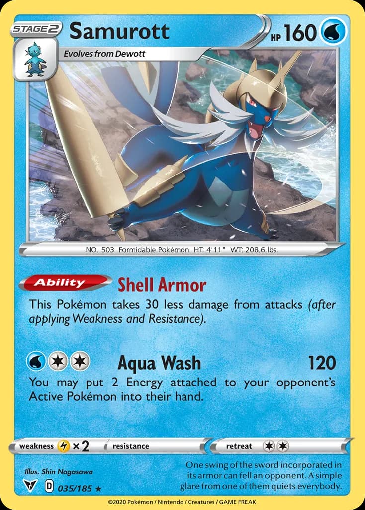 Vivid Voltage Samurott card front, 35/185
