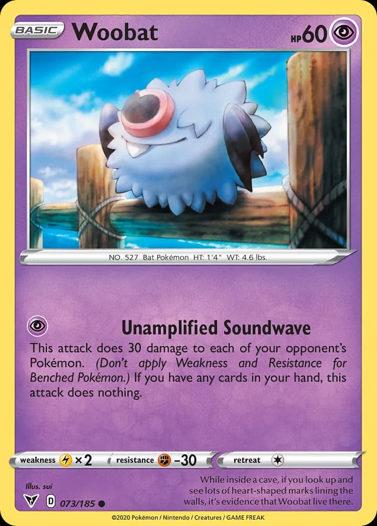 Vivid Voltage Woobat card front, 73/185
