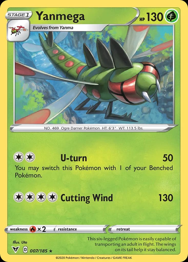 Vivid Voltage Yanmega card front, 7/185