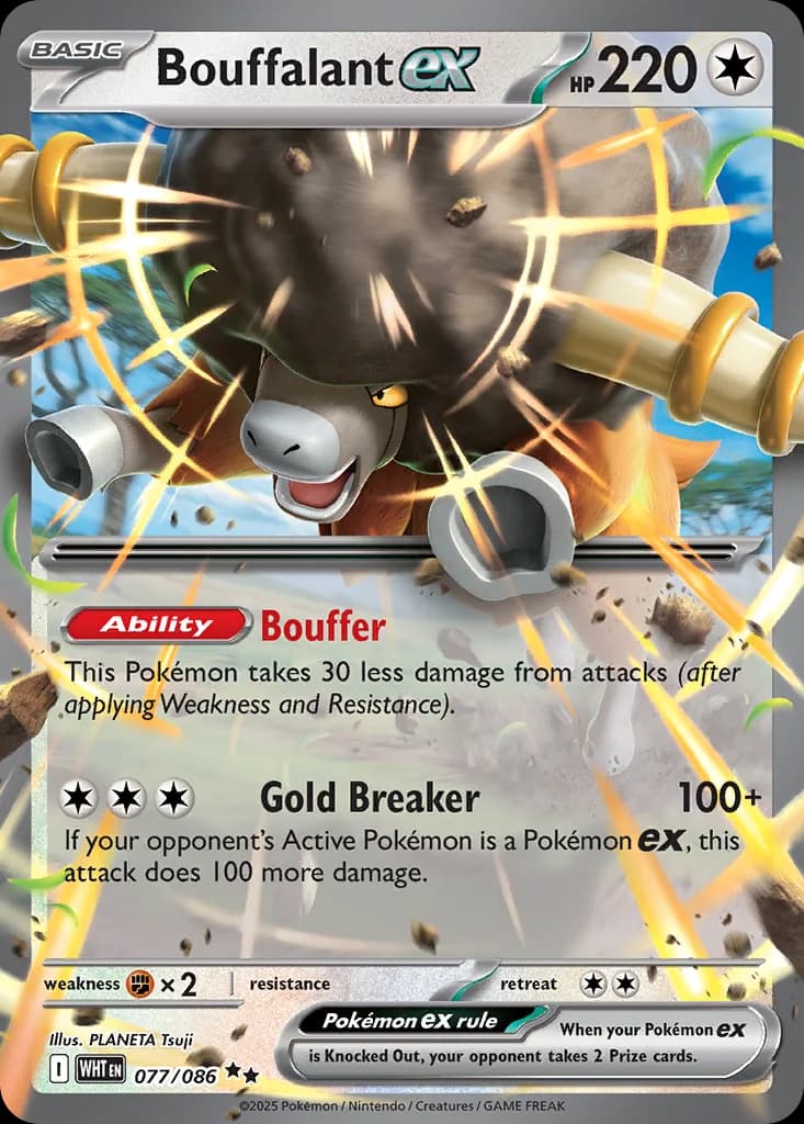 White Flare Bouffalant ex card front, 77/86
