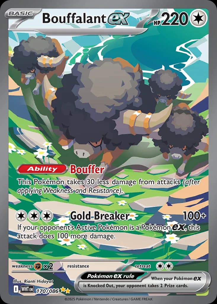 White Flare Bouffalant ex card front, 170/86