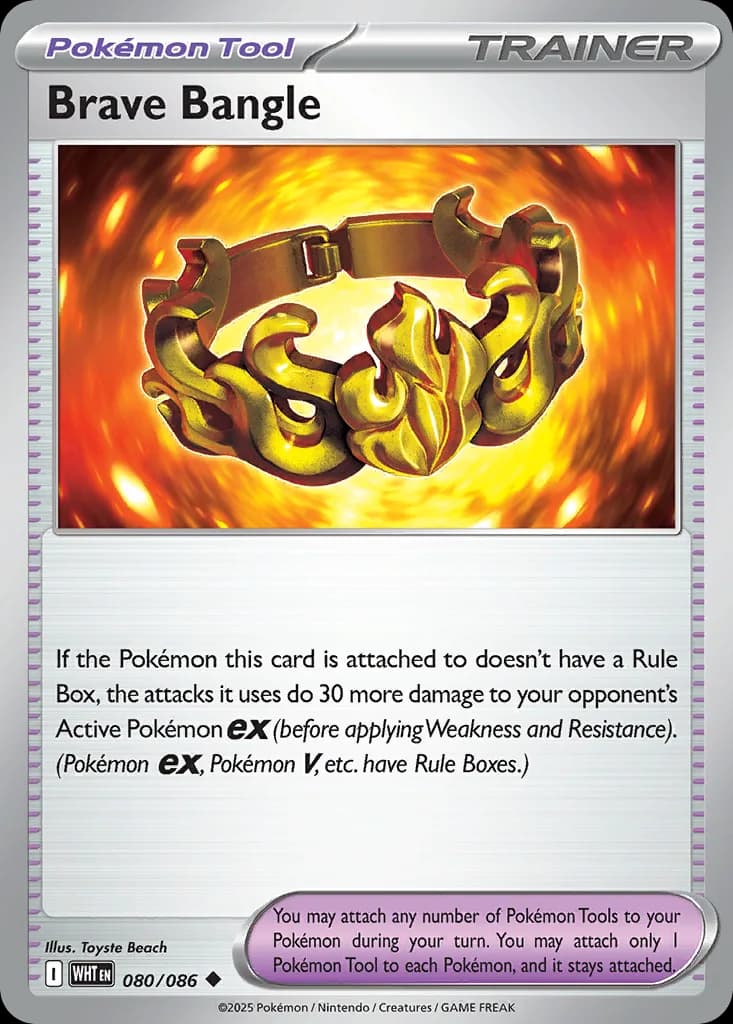 White Flare Brave Bangle card front, 80/86