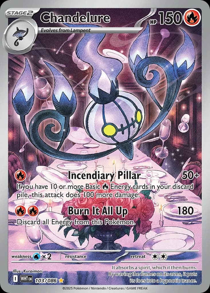 Chandelure card front, White Flare 103/86