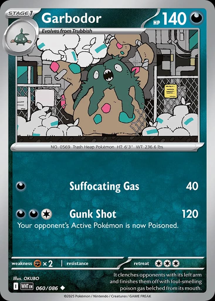 White Flare Garbodor card front, 60/86