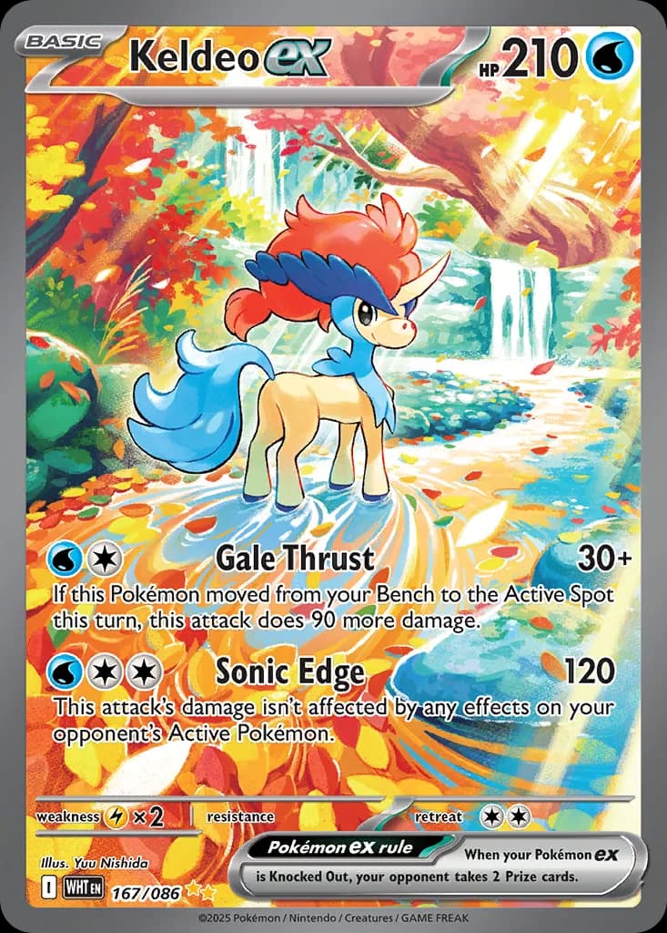 White Flare Keldeo ex card front, 167/86