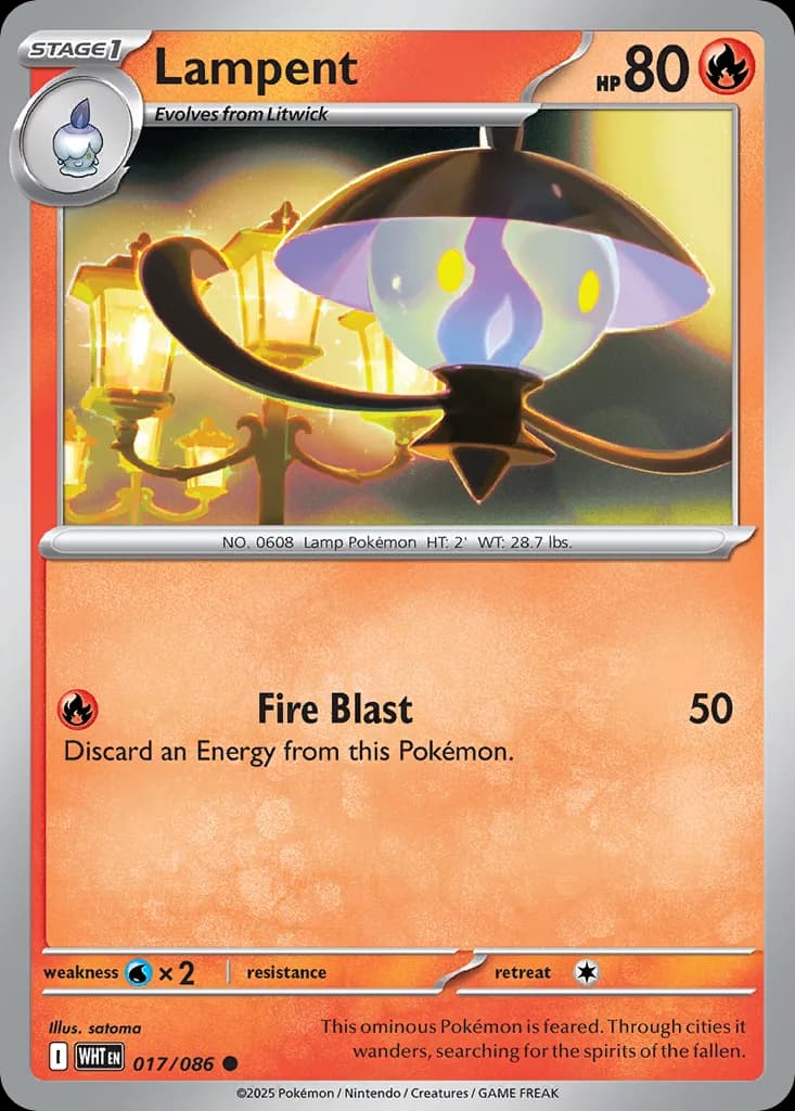 White Flare Lampent card front, 17/86