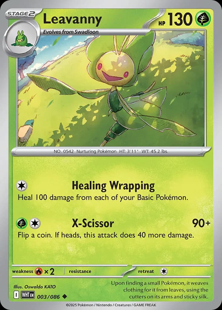 White Flare Leavanny card front, 3/86
