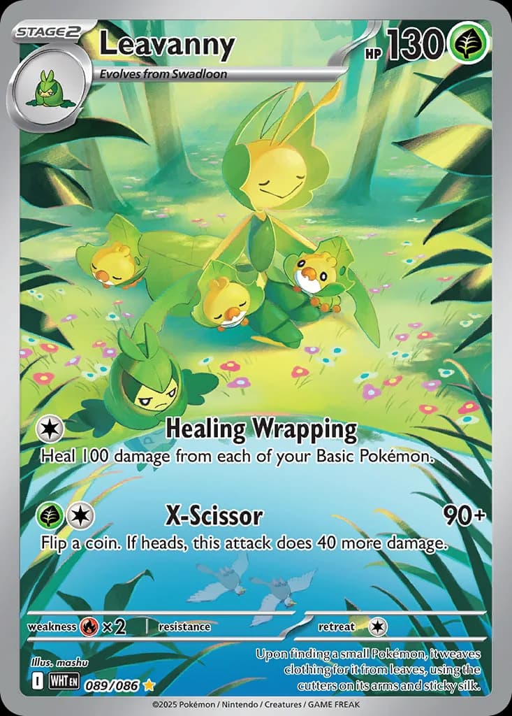 White Flare Leavanny card front, 89/86