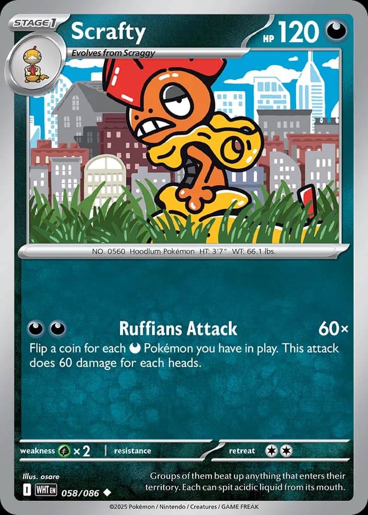 White Flare Scrafty card front, 58/86