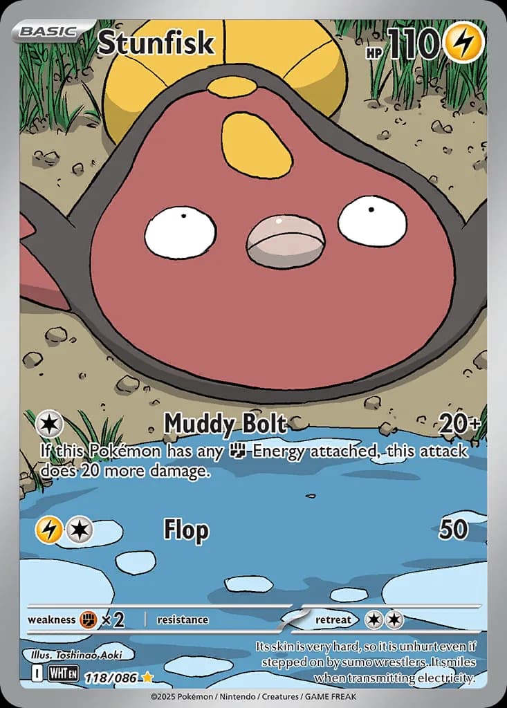 White Flare Stunfisk card front, 118/86