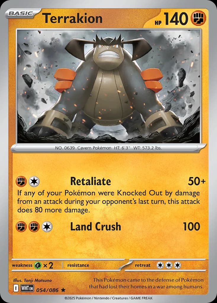 White Flare Terrakion card front, 54/86