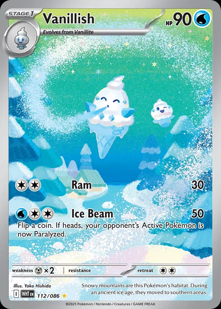 White Flare Vanillish card front, 112/86
