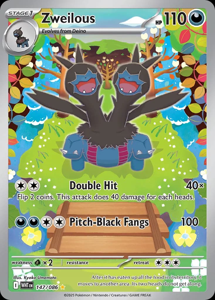 White Flare Zweilous card front, 147/86