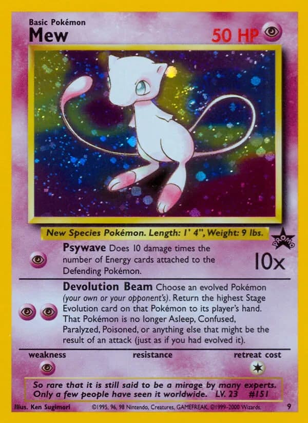 Mew card front, Wizards Black Star Promos 9