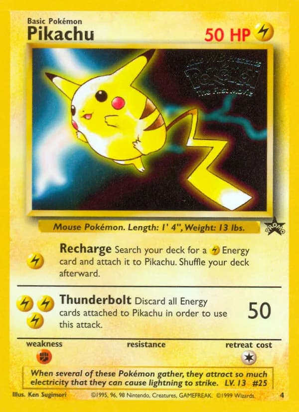 Wizards Black Star Promos Pikachu promo card front, 4