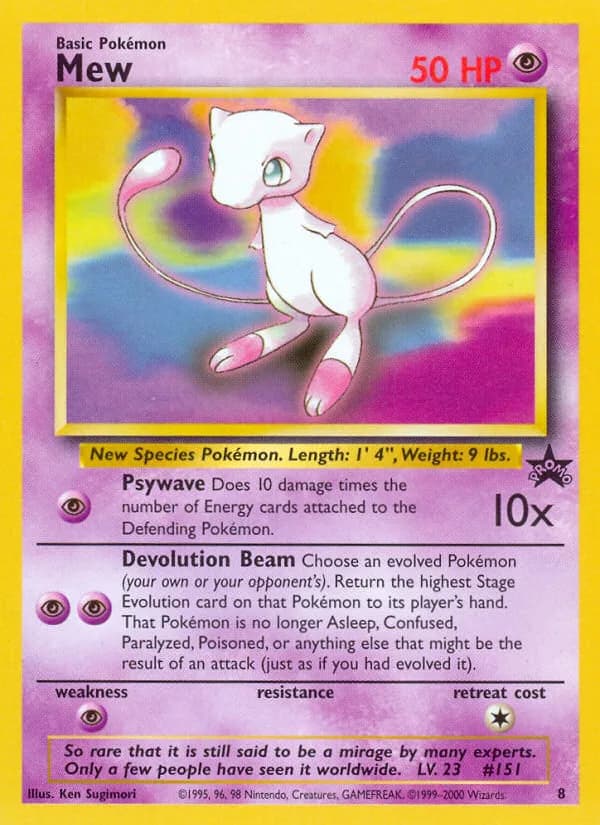 Mew card front, Wizards Black Star Promos 8