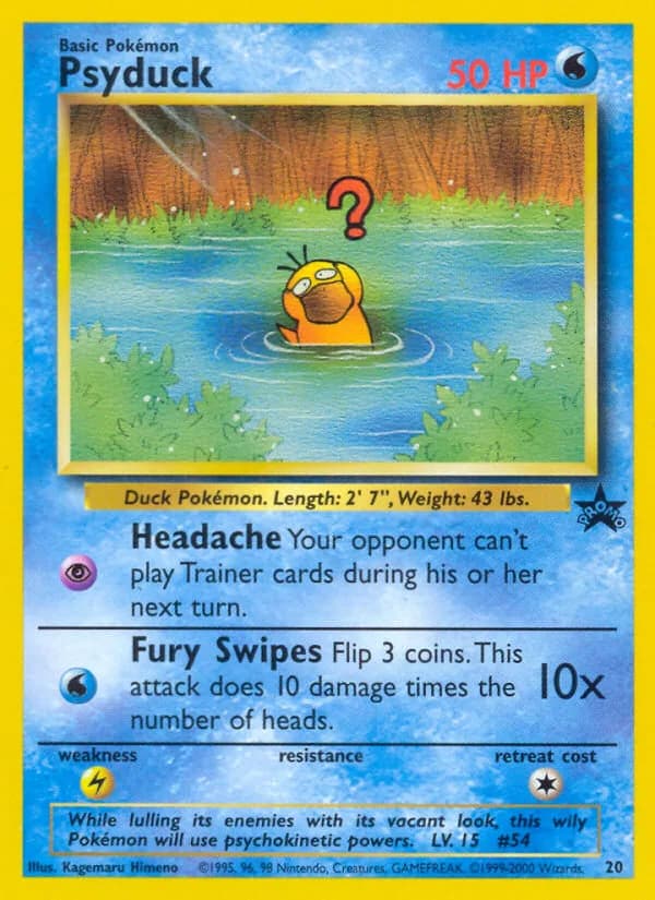 Psyduck card front, Wizards Black Star Promos 20