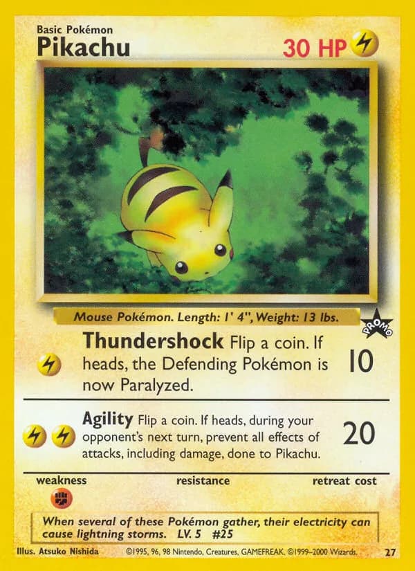 Wizards Black Star Promos Pikachu promo card front, 27