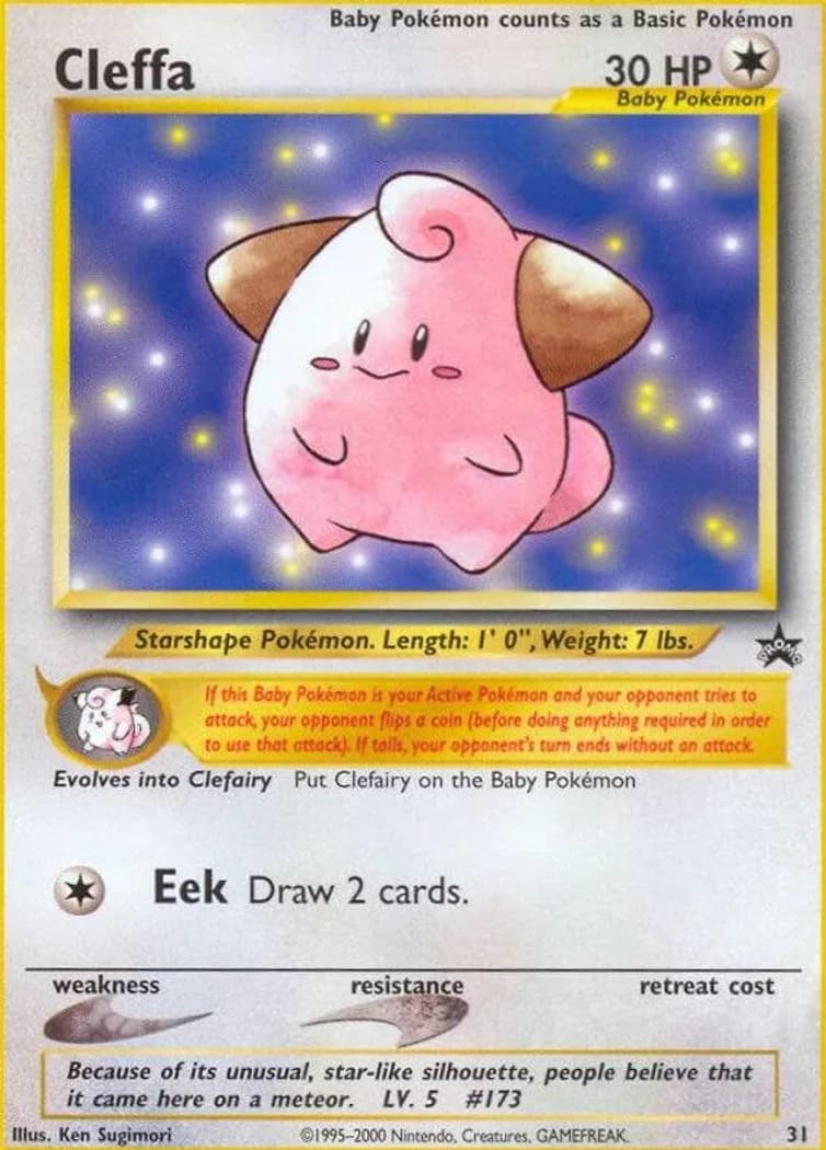 Cleffa card front, Wizards Black Star Promos 31