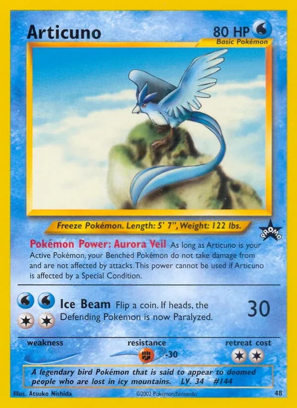 Articuno card front, Wizards Black Star Promos 48