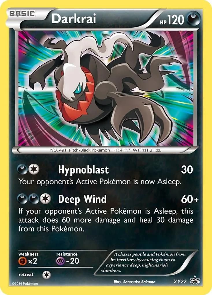 XY Black Star Promos Darkrai holo promo card front, XY22
