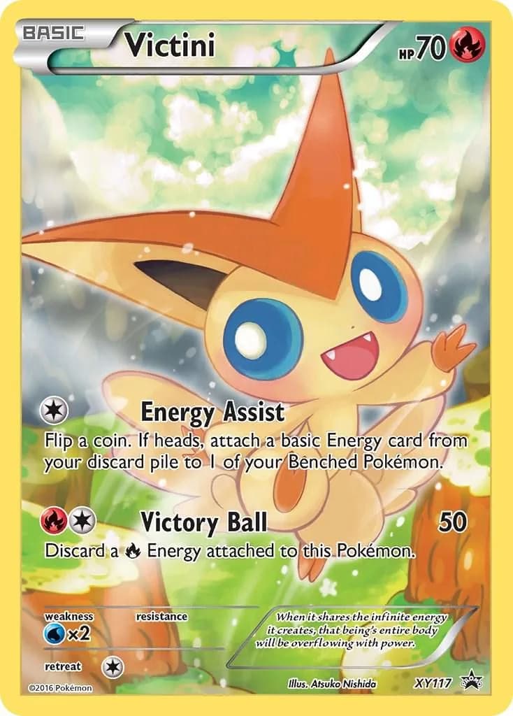 XY Black Star Promos Victini holo promo card front, XY117