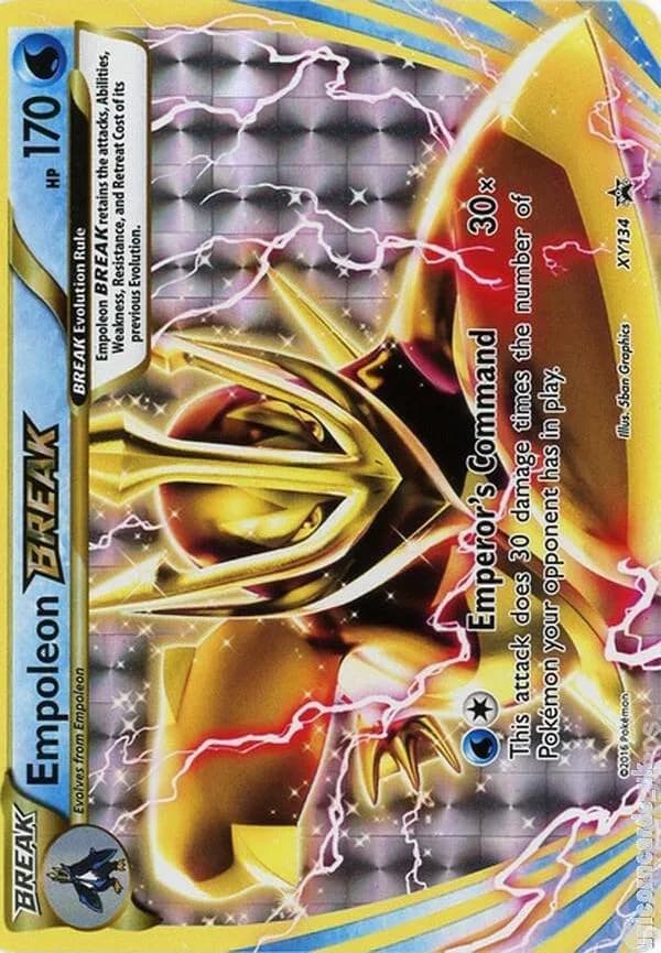 XY Black Star Promos Empoleon BREAK holo promo card front, XY134