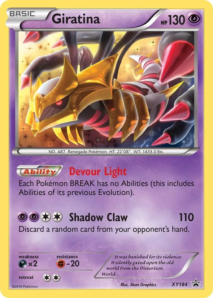 XY Black Star Promos Giratina holo promo card front, XY184