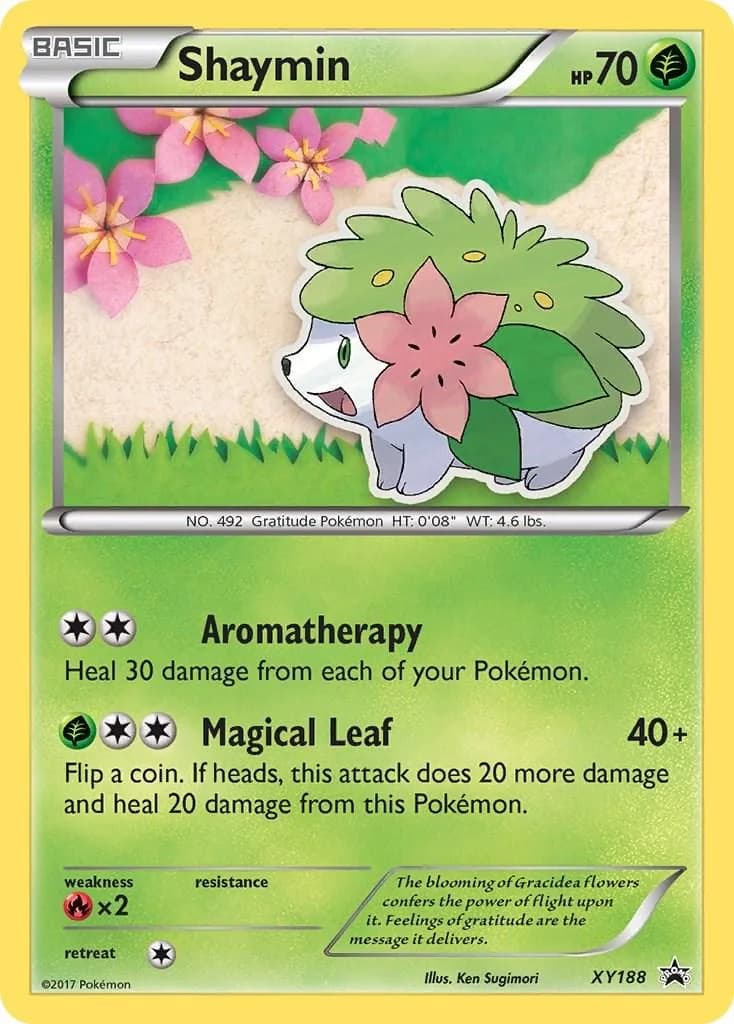 XY Black Star Promos Shaymin holo promo card front, XY188