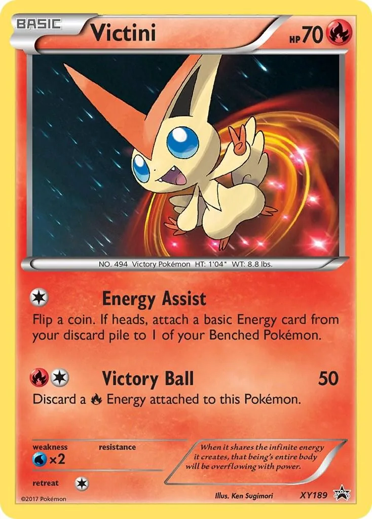 XY Black Star Promos Victini holo promo card front, XY189