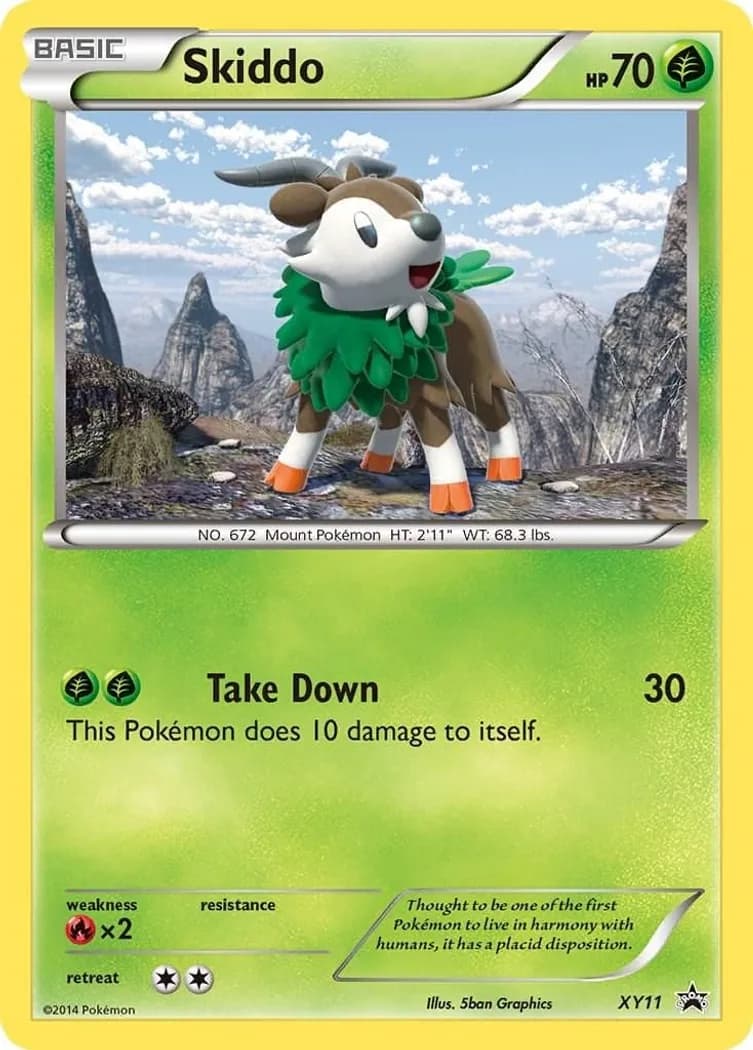 Skiddo card front, XY Black Star Promos XY11