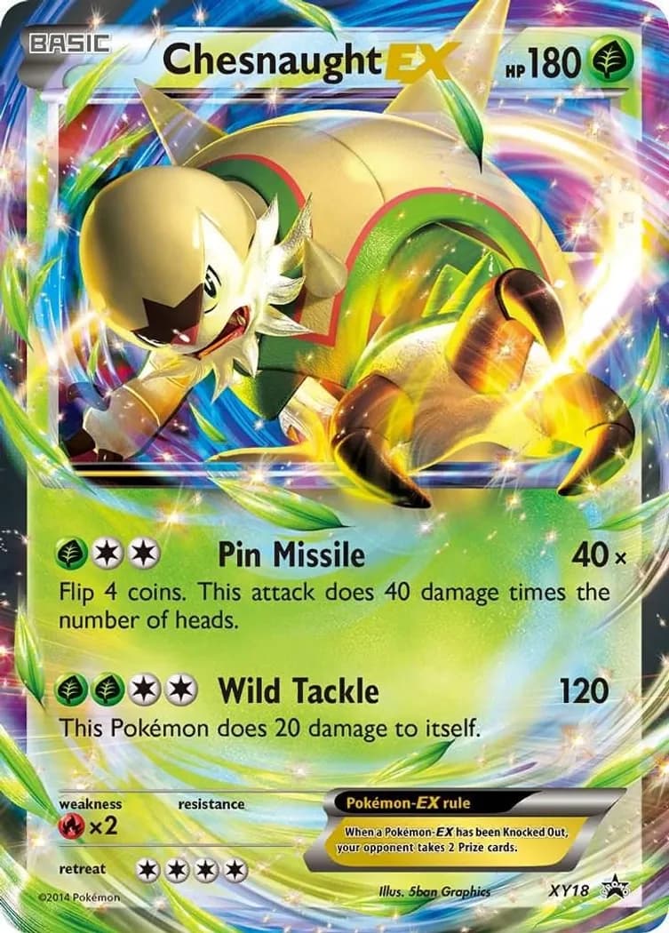 Chesnaught-EX card front, XY Black Star Promos XY18