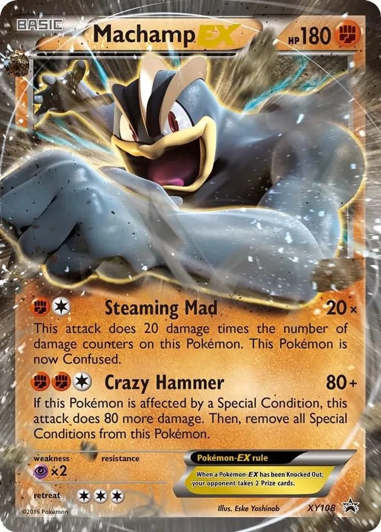 Machamp-EX card front, XY Black Star Promos XY108
