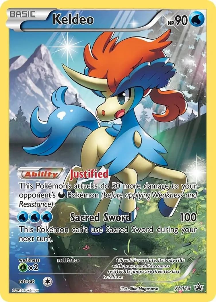 Keldeo card front, XY Black Star Promos XY118